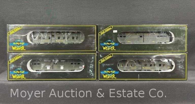 (4) Weaver World War II Troop Cars, with Original Boxes image