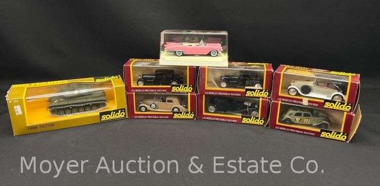 (8) Solido Die-Cast Cars, Tank, Etc., in Original Packaging image