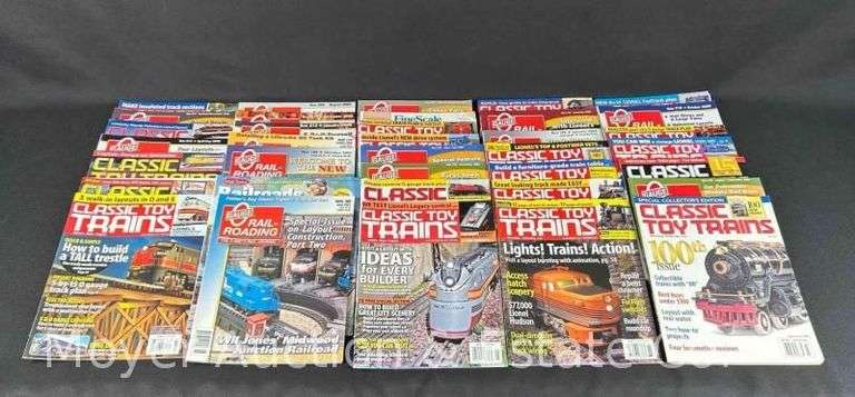 Group of 70 Classic Toy Trains and O Gauge Railroading Magazines image