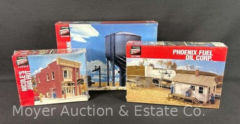 (3) New Walthers Cornerstone Building Kits, Sealed in Original Plastic image
