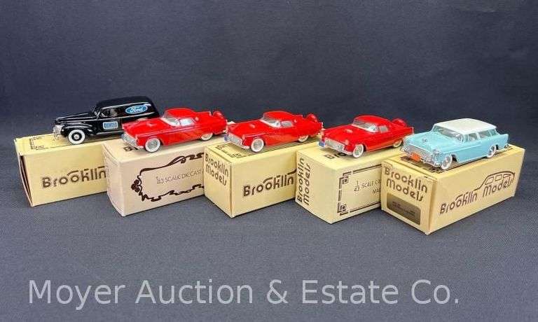 (5) Brooklin Models 1:43 Scale Die Cast Model Cars, with Original Boxes image