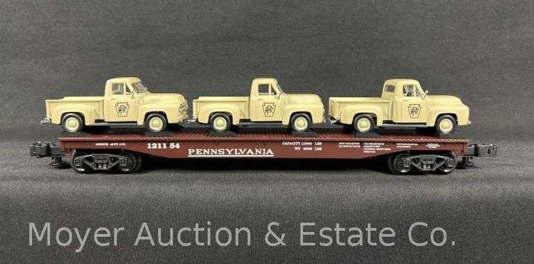 K-Line PRR Flat Car with Ford Trucks, No. K691-1893, with Original Box image
