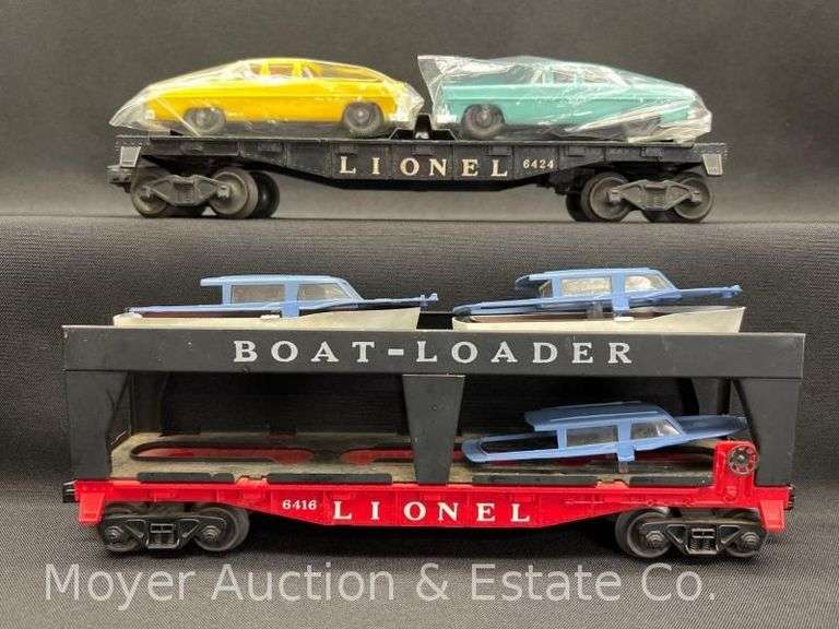 Lionel 6426 Automobile Flat Car and 6416 Boat Loader (with Parts Boats) image
