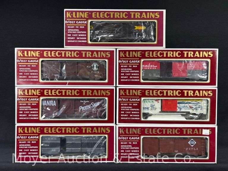 (7) K-Line Box Cars, with Original Boxes image