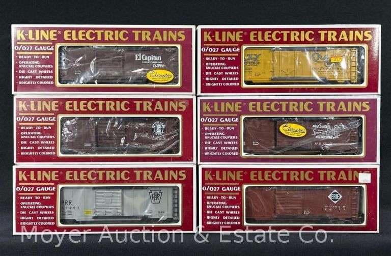 (6) K-Line Box Cars, with Original Boxes image