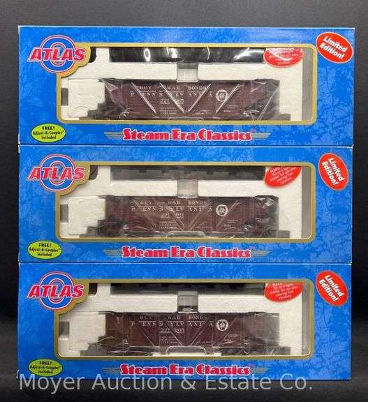 (3) Atlas O Steam Era Classics 50 Ton War Emergency Hopper Cars, No. 6432, with Original Boxes image