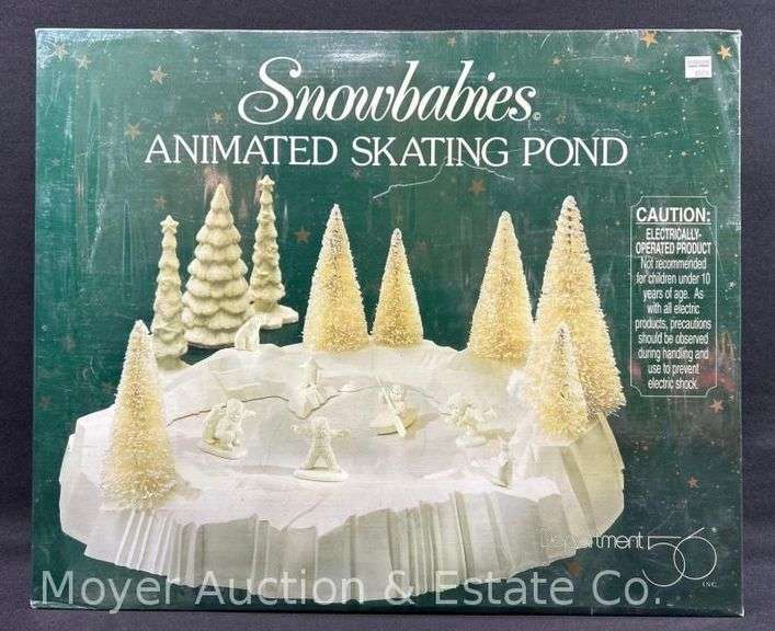 New Department 56 Snowbabies Animated Skating Pond image