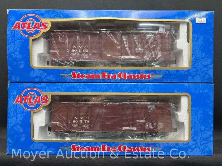 (2) Atlas O Steam Era Classics Single-Sheathed Box Cars, No. 6453, with Original Boxes image