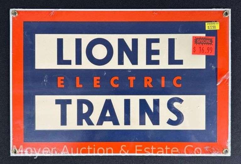 New Lionel Electric Trains Reproduction Porcelain Sign, 8"x12" image