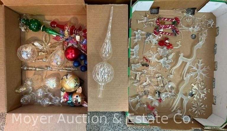 Group of Glass Ornaments with Tree Topper image