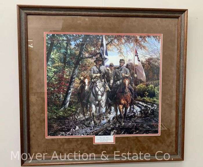 Civil War Lithograph Print: "Guns of the West" by John Strain, Signed, #82 of 750, Framed 29"x31" image