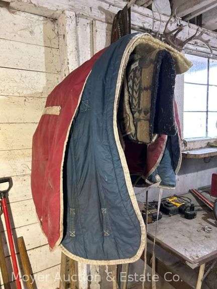 Group of Horse Blankets and Tack image