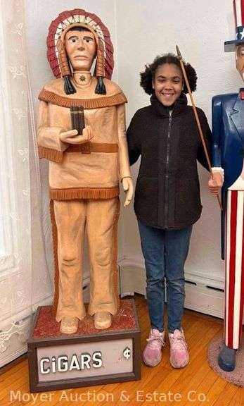 Loren Hilts "Cigar Store Indian" Lifesize Woodcarving, 75"h image