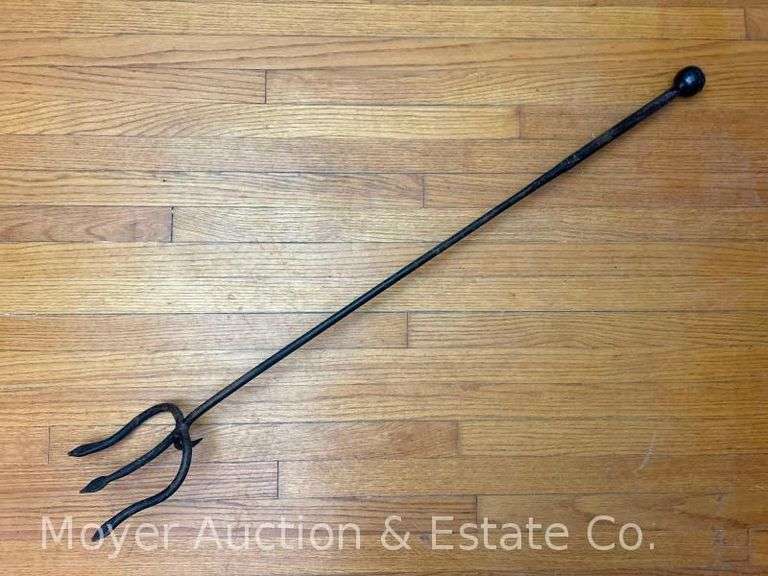 Large Wrought Iron Fireplace Poker, 45" Long image