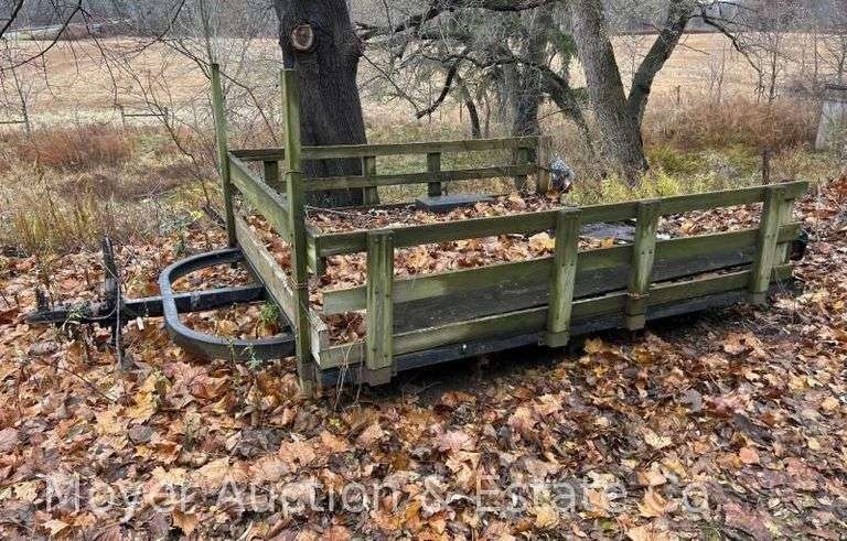 Snowmobile Trailer with Wood Sides and Deck, 80”x96” Bed, Sitting for Some Time image