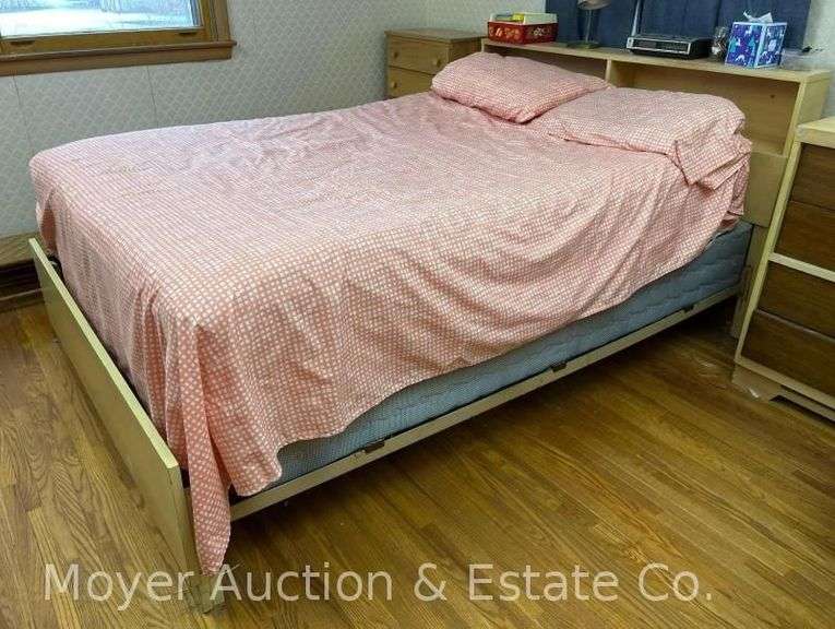 Full Size Bed Frame with Mattress and Boxspring image