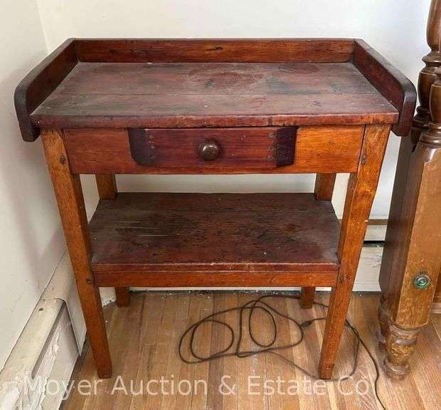 Early Single Drawer Washstand, 27"x14"x31"h image