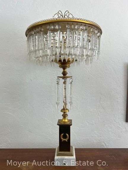 Large Italian Table Lamp, with Prisms, 33"h image