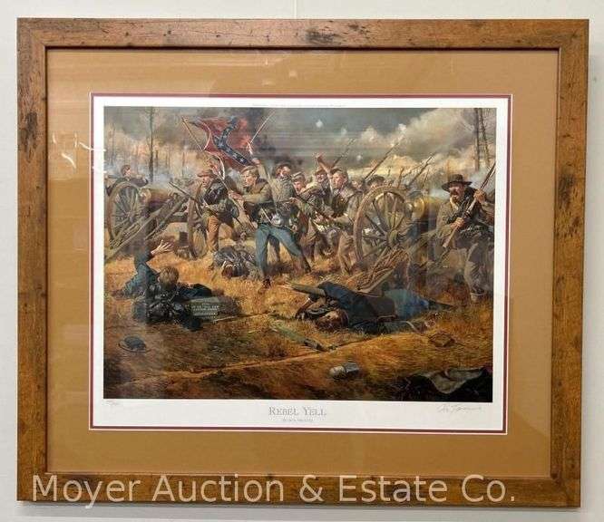 Civil War Lithograph Print: "Rebel Yell" by Don Troiani, signed & #589 of 950, framed 31" x 36" image