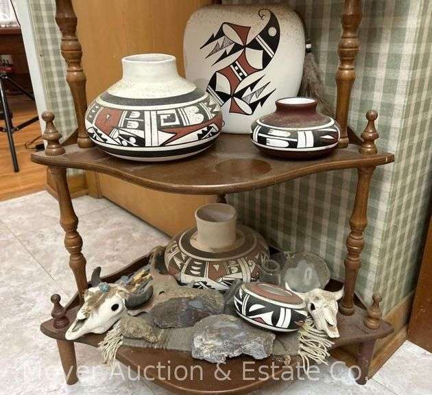 (5) Native American Style Vases, Etc. image
