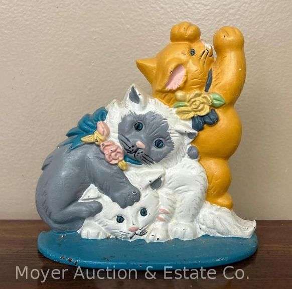 Cast Iron Cat Door Stop, 7"h image