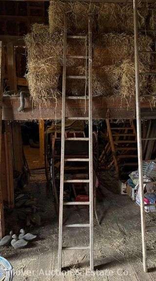11ft. Wood Barn Ladder image