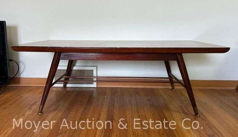 Mid-Century Coffee Table, 48"x22" Top, 16”h image