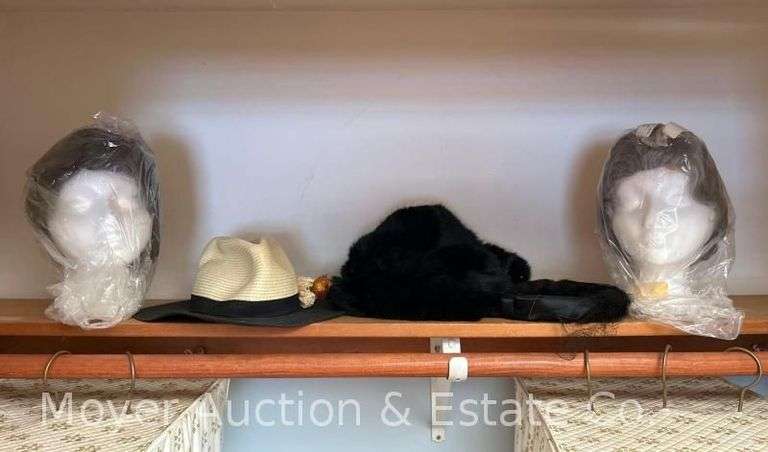 Group of Ladies Hats and Wigs image