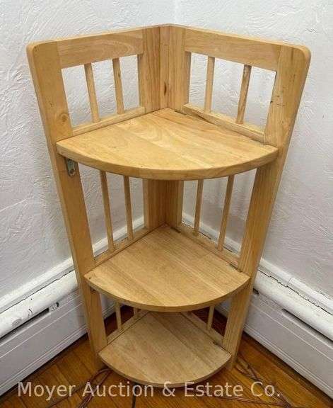 Wooden Corner Display Stand, Folding, 15"w x 34"h When Open image