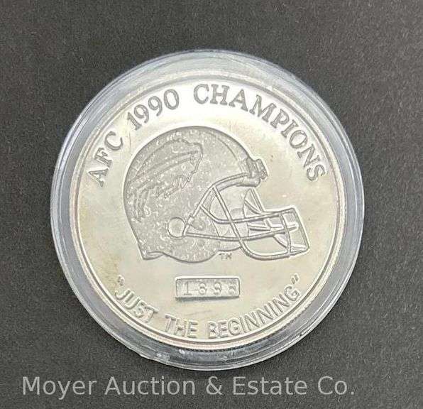 1990 Buffalo Bills AFC Champions Commemorative One Ounce Silver Medallion image