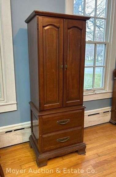 Cherry Cabinet, Double Doors Over 2 Drawers, 22"x16"x58"h image