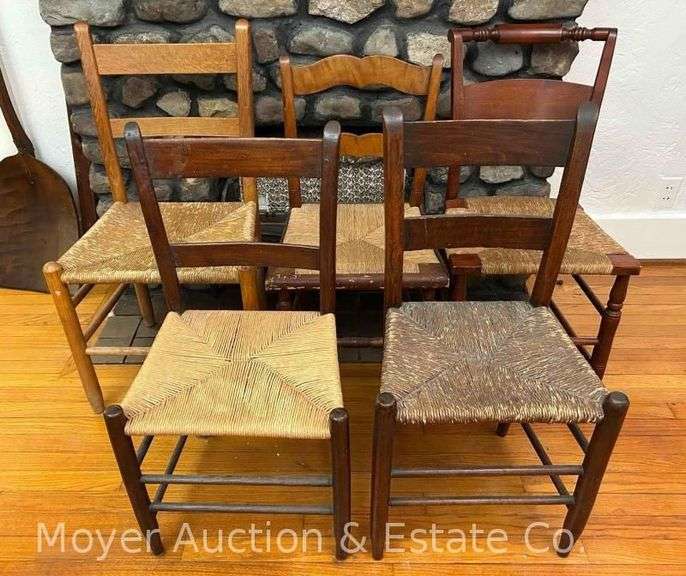 (5) Rush Seat Chairs, Asst. Styles image