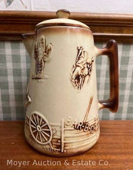 McCoy Pottery El Rancho Western Bar-B-Q Coffee Server, 9.5"h image