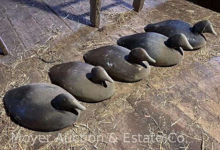 (5) Alton Wallace Duck Decoys, Wood, marked "A. Wallace" on Base image