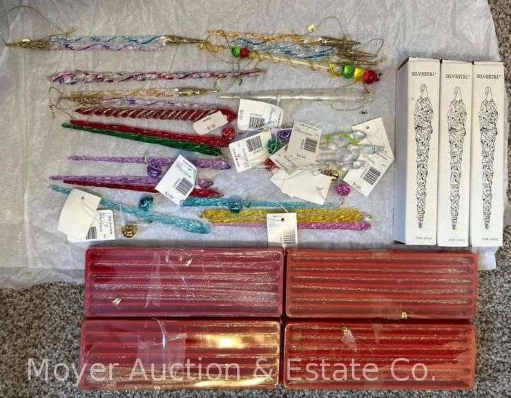 Group of Glass Icicle Ornaments image