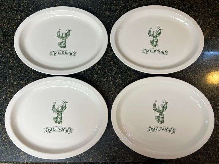 (4) Buffalo China "Big Buck" Oval Plates, 13.5"w image