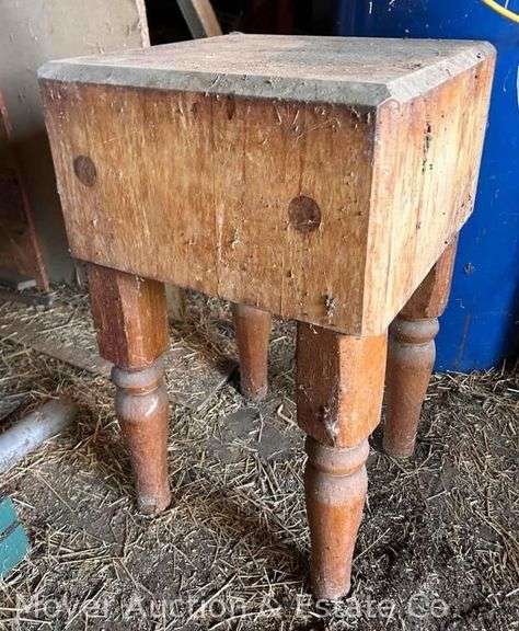 Butcher Block, Very Good Condition, Block is 18"x18"x10"h, 30" Tall Overall image