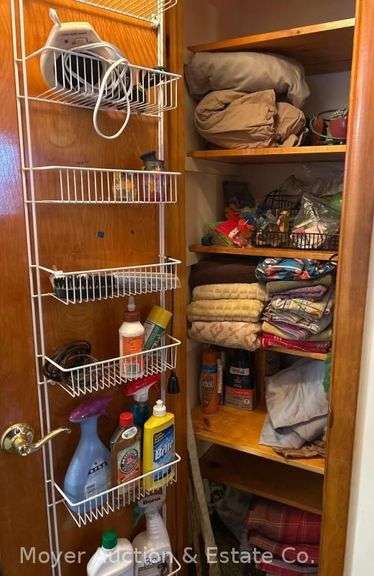Contents of Linen Closet, Cleaners, Bedding, Towels, Etc. image