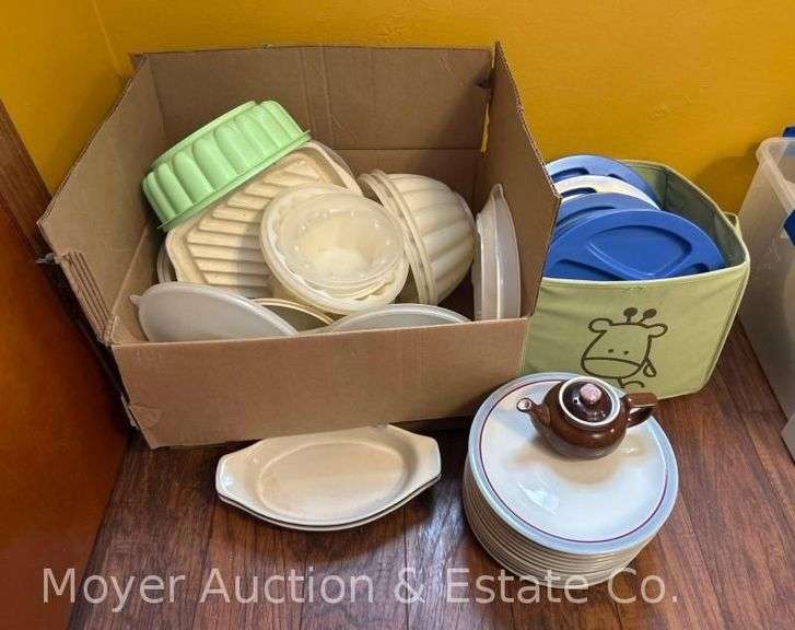 Group of Tupperware, Syracuse China Plates, Divided Plates, Etc. image