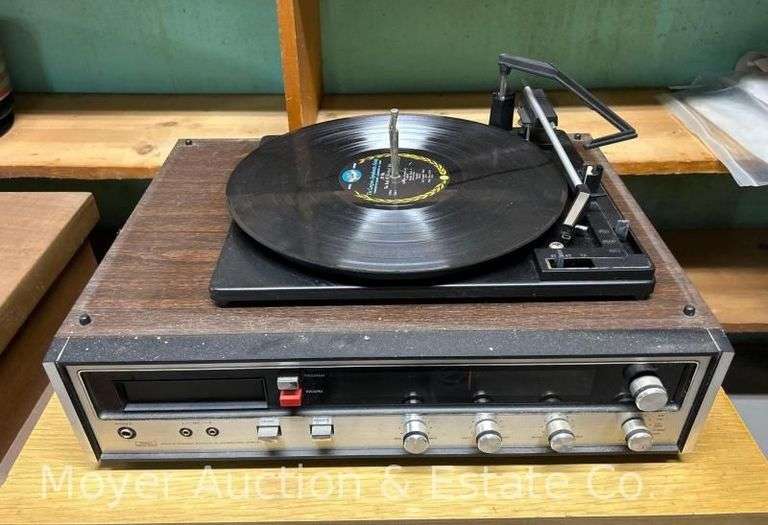 Sears AM/FM Stereo System Turntable and 8-Track Play/Record System image