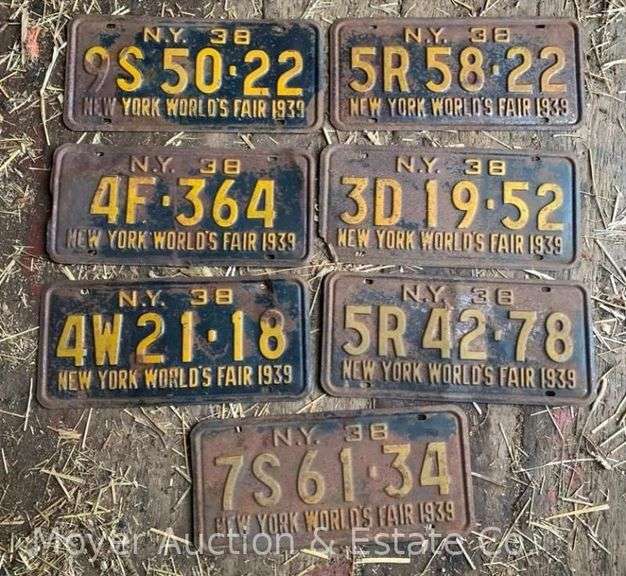 (7) 1939 NY License Plates image