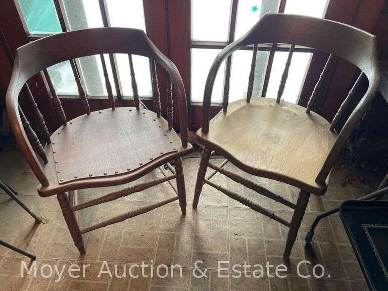 (2) Barrel Back Chairs, Non-Matching image