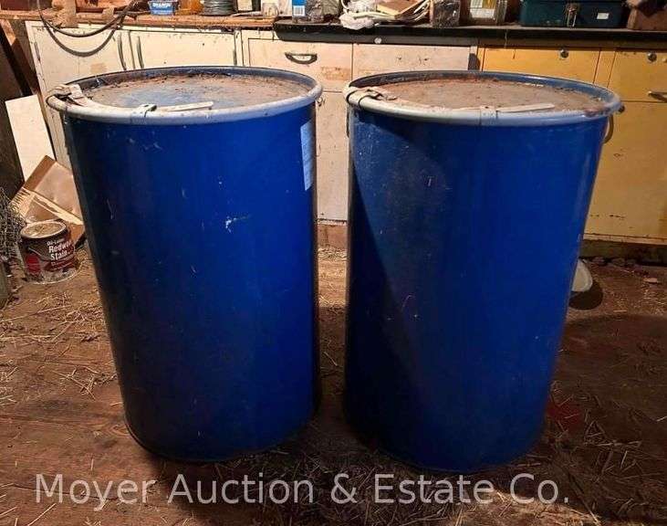 (2) 55 Gallon Metal Drums image