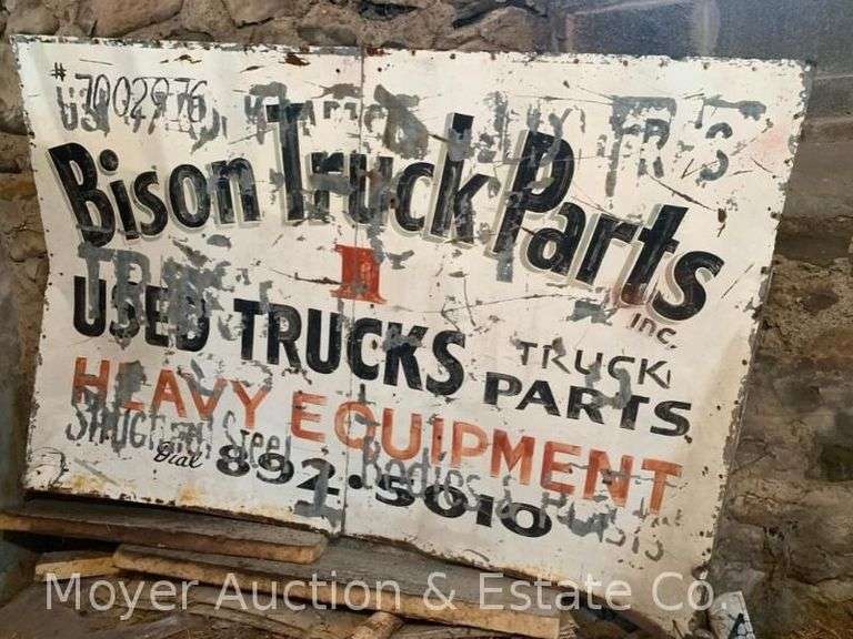 Bison Truck Parts Sign, Metal, Single-sided, 4ft. x 6ft. image