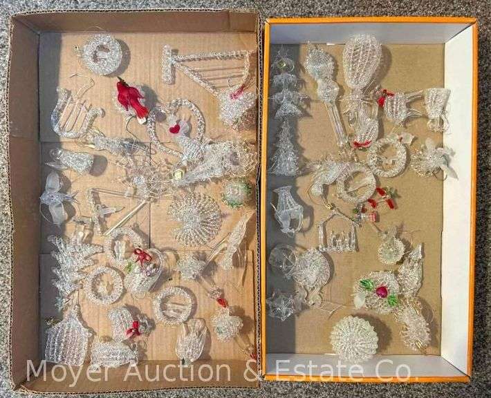 Group of Tooled Thread Glass Ornaments image