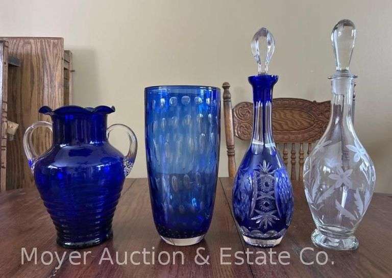 Two Vases with Two Decanters, 10"-15.5"h image