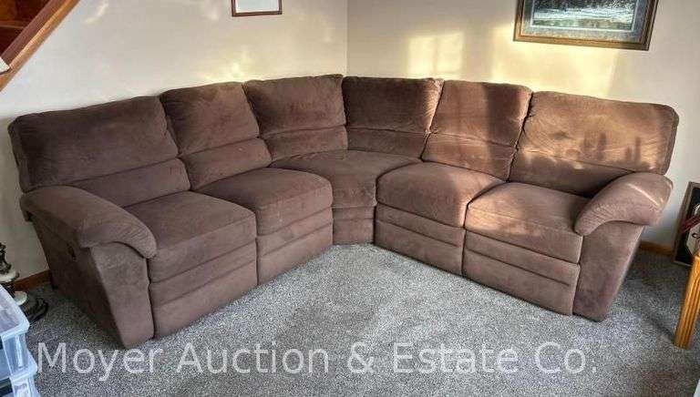 Brown Sectional Sofa, with Reclining Seats, Approx. 8ft. x 8.5ft. image