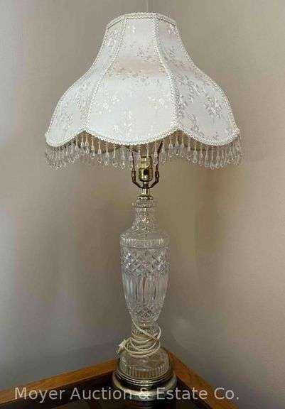 Table Lamp, Cut Glass Base, 32"h image