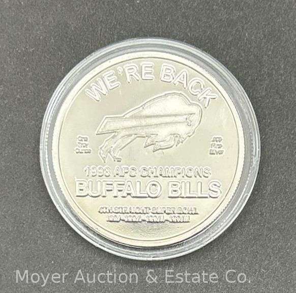 1993 Buffalo Bills AFC Champions One Ounce Silver Medallion, .999 Silver image