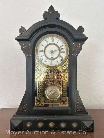 F. Kroeber 8-Day Shelf Clock, with Pendulum and Key, 18"h image